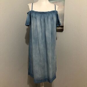 cloth & Stone Blue Off-Shoulder Dress